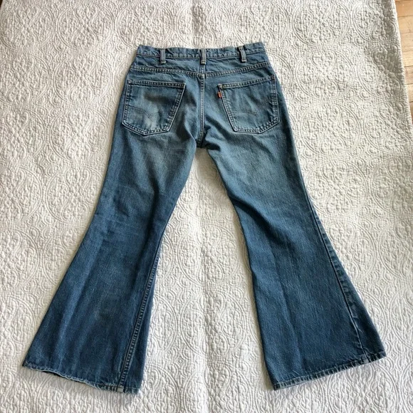 Vintage 70s Levis 684 Orange Tab Bell Bottom Super Flare Jeans - Picture 13 of 14